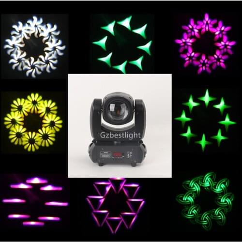 100W Mini Beam Pattern Movin Head, 8 Rotating Prism, Super Bright Adjustable, DMX & Sound Activated, Perfect for Stage Clubs Bar