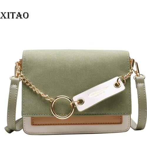 XITAO New Women Shoulder Crossbody Bags Fashion Contrast Color Splicing Flap Pocket Casual All-match Satchels Bag GWJ0300