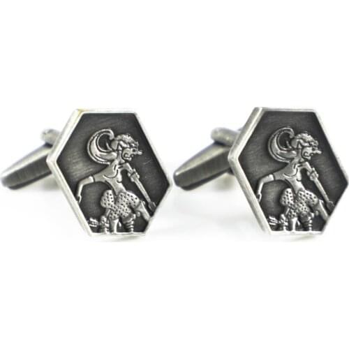 Hexagon Batik Indonesia Motif Cuff Links Birthday Wedding Fathers Day Gift Cuff Links