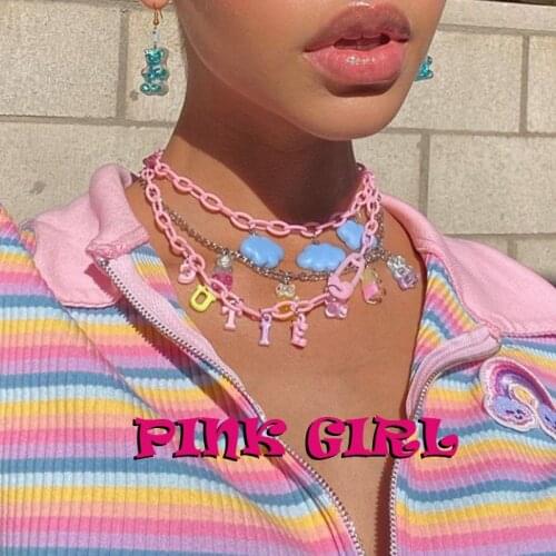 Harajuku Cloud Multilayer Bear Necklace for Women Acrylic Handmade Fashion Animal Cartoon Charms Necklace Jewelry 90s Style New