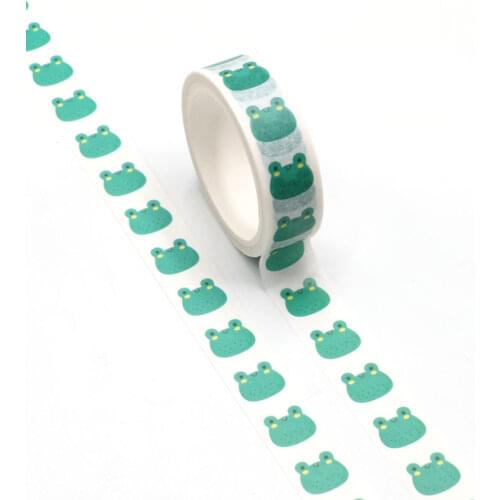 1pcs Green Frog Animal Washi Tape Adhesive Paper Tape School Office Supplies DIY Scrapbooking Decorative Sticker Tape 5m