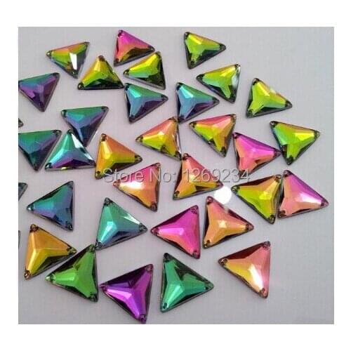 100pcs Loose beads multi-colored 12mm sew on Arcyl crystal rhinestone flatback strass Diamond hand sewing stone