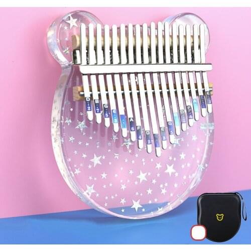 17 Tone Kalimba Creative Lovely Cartoon Animals Shape Transparent Mini Keyboard Musical Instrument for Beginners 2021 Hot Sale