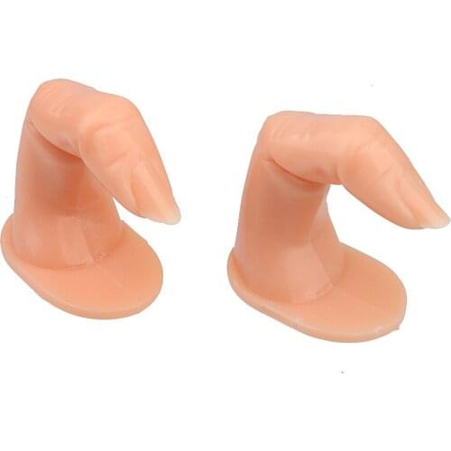 2pcs Nail Art Practice Finger False Nail Polish Training Stand Tool&Nail Tip