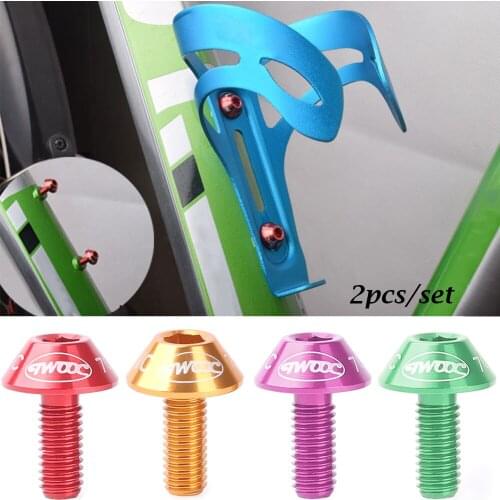 2PCS Bicycle Water Bottle Holder Cage Screw M5x12mm Aluminum Alloy Durable Colorful Bolts Bike Accessory