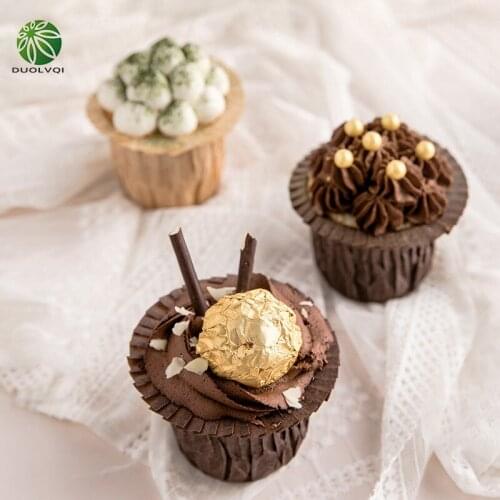 30pcs/Set Cupcake Cake Cup Muffin Cups Box Tray Formal Hat Shape Pastry Dessert Mold Greaseproof Paper Cup Cake Tools