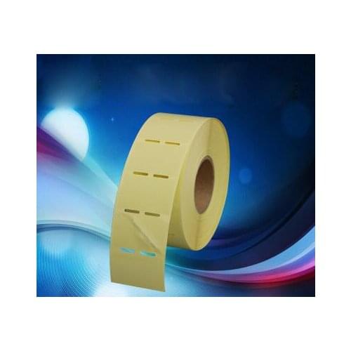40mm*25mm*1000pcs 50# yellow clear free PET punched label adhesive barcode sticker