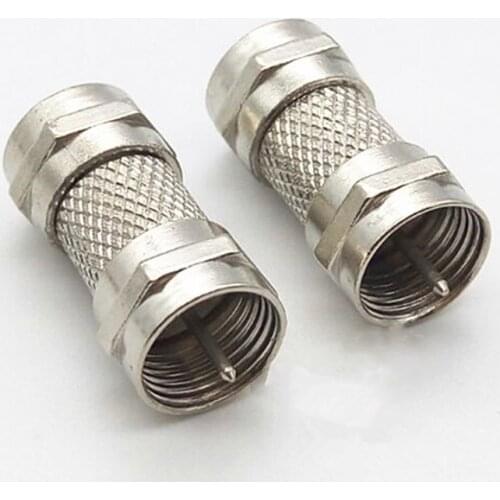 5pcs Silver Zinc Alloy F Type Male Plug Connector Socket to RF Coax TV Aerial Female RF Adapters