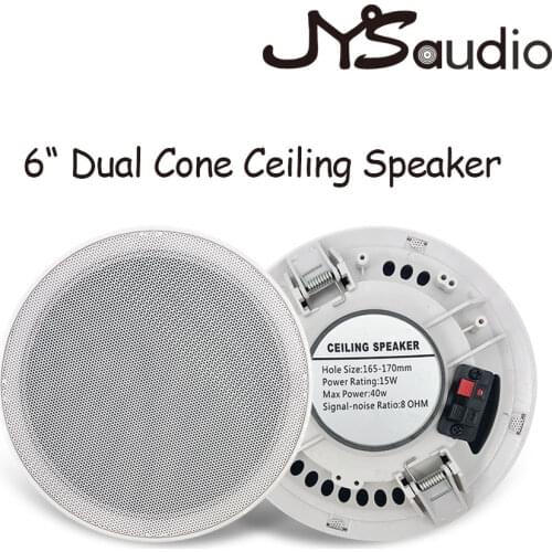 6'' Dual Cone Ceiling Speaker Indoor Roof Loudspeaker Good Sound Quality In-Wall Speaker For Home Background Music System