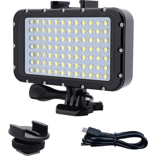 84 LED High Power Dimmable Waterproof LED Video Light Waterproof 164ft(50m) For Gopro Canon Nikon SLR Cameras