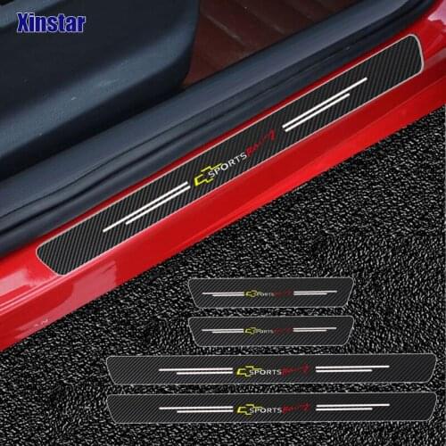 4pcs Carbon Fiber Car Sticker For Chevrolet Cruze Captiva Lacetti Aveo Orlando Epica Camaro