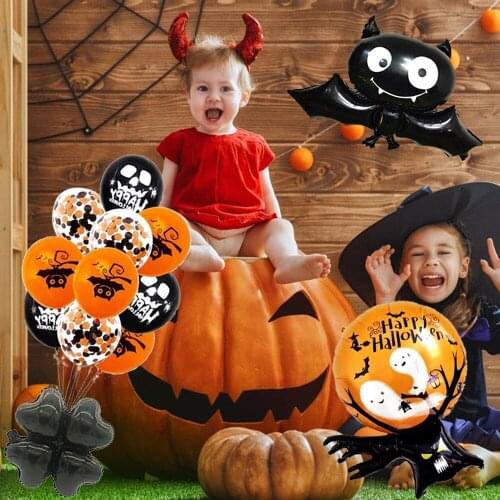 Behogar Happy Halloween Decorations Kit Including Balloons Hanging Tassel Swirl for Halloween Party Photo Props Supplies