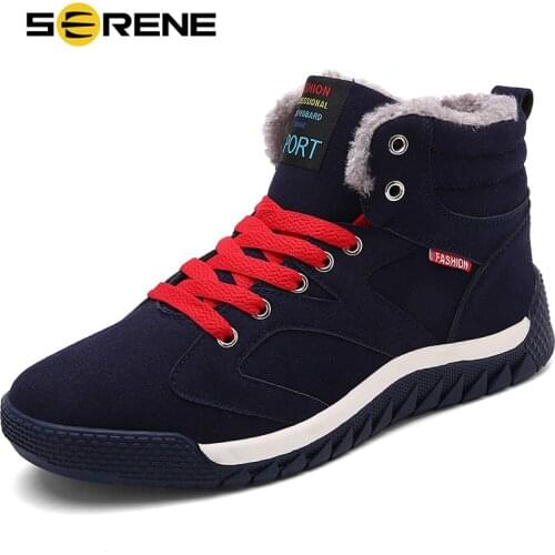 Brand SERENE 2018 Winter New Arrival Men Casual Snow Boots With Fur Fashion Ankle Boots 3 Color Lace Free Shipping YX-9999