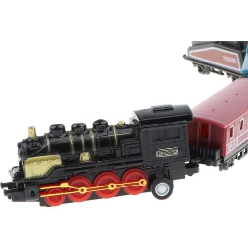 Kids Childrens Black Alloy Retro Steam Train Pull Back Diecast Vehicle Toy