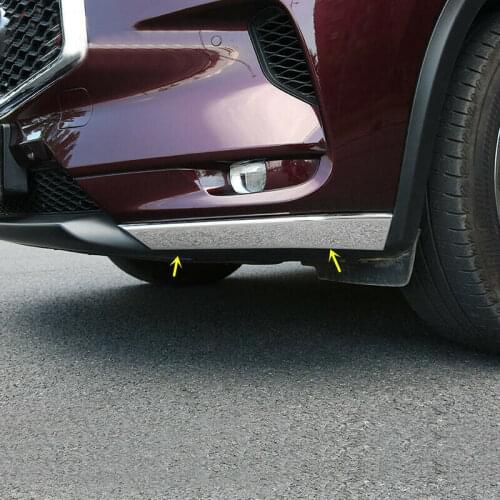 For Infiniti QX50 2019 Steel Chrome Front Bumper Corner Cover Stripes Trim 2pcs Car modification Auto parts