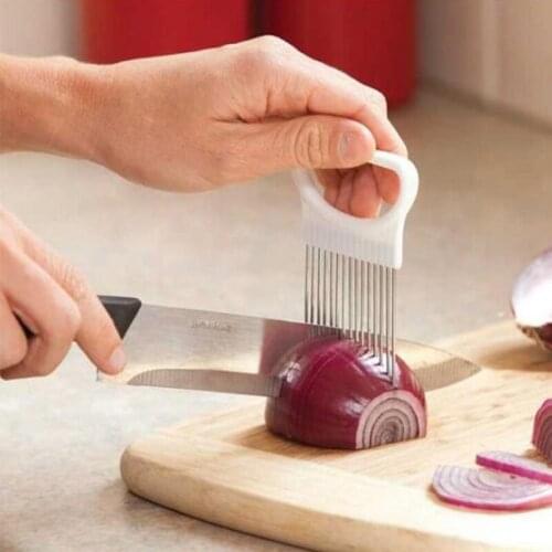 Onion Cutter Stainless Steel Needle Slice Holder Meat Floss Pins Kitchen Cooking Tools Fixed Fruit Vegetables Pin Needle