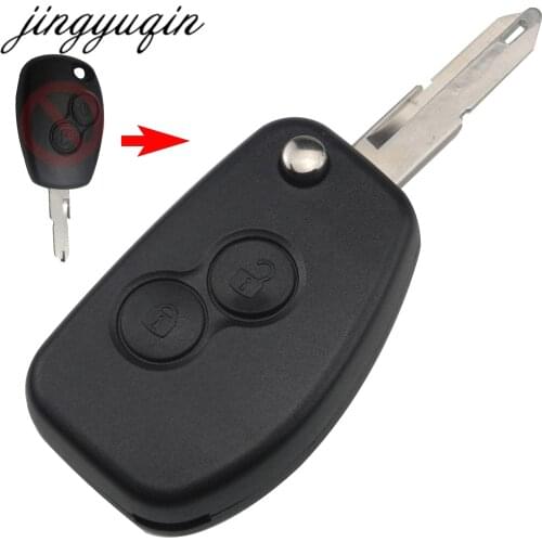 Jingyuqin 10pcs 2 Button Remote Flip Key Shell for For Renault Megane Modus Espace Laguna Duster Logan DACIA Sandero Clio Fob