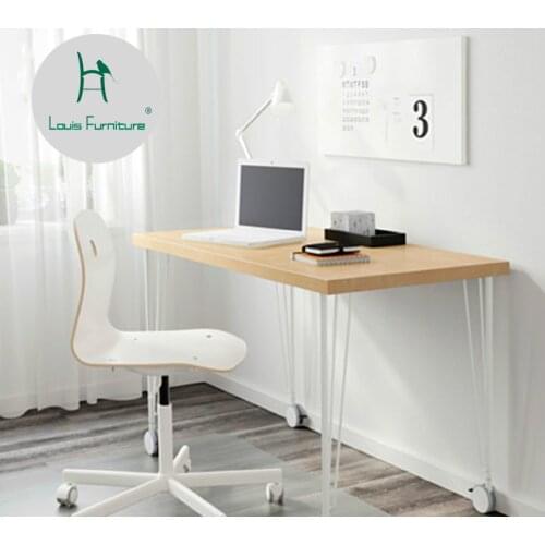 Louis Fashion Computer Desks Nordic Solid Wood Bedroom Simple Modern Home Desktop Nail
