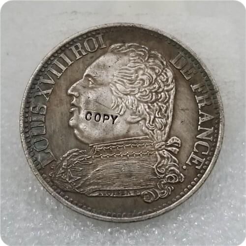 COPY REPLICA 1815 France Louis XVIII 5 Francs coin COPY