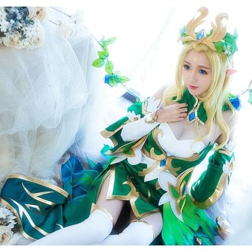 King of Glory Wang Zhaojun Wang Cosplay Costume Elven princess Halloween Gift female summer dress female