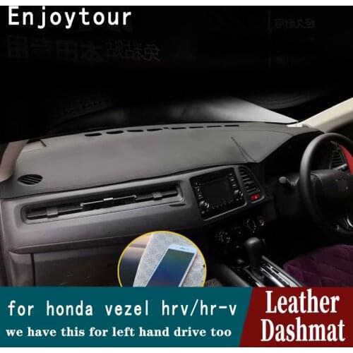 For Hond Vezel HRV HR-V 2016 2017 2018 2019 2020 Leather Dashmat Dashboard Cover Pad Dash Mat Carpet Car Styling Accessories RHD