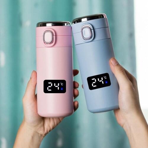 Mini Travel Vacuum Flask Smart Coffe Temperature Display Vacuum Flask Water Bottle Garrafa Termica Household Products DF50BW