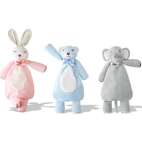 Cartoon Bear Soft Plush Stuffed Toy Bunny Soothe Appease Towel For Baby Gray Elephant Security Blanket Newborn Sleeping Toy Gift