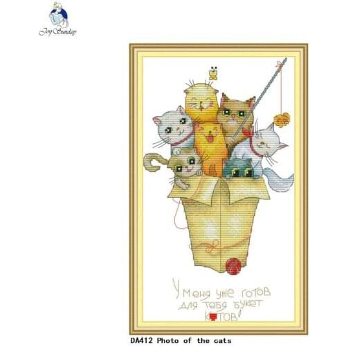 Photo of the cats Counted 11CT Printed Fabric 14CT Canvas DIY Handmade Chinese Cross-stitch set Embroidery Needlework