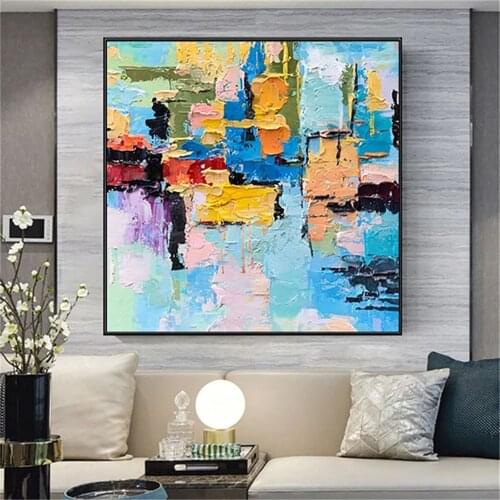 Handmade Wall Art Modern Abstract Oil Painting On Canvas Large Piece Wall Painting For Living Room Home Decorative Paintings