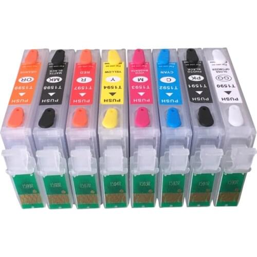 New T1594-T1599 Refillable Ink Cartridges For Epson R2000 With ARC Chips Cartridge On High Quality For R2000