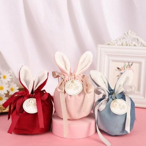 Easter Cute Bunny Gift Packing Bags Rabbit Chocolate Candy Bags Wedding Birthday Party Jewelry Organizer Mothers Day Gift Decor