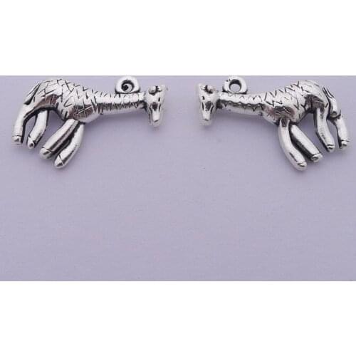 8pcs/Lot 23x15mm Antique Silver Color Animal Giraffe Charms Pendant For Jewelry Making DIY Jewelry Findings