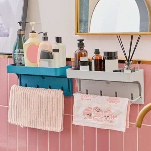 Bathroom Shelf Punch Free Shower Organizer Wall Mount Kitchen Storage Rack Stand