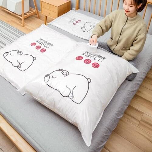 Practical Thickened Vacuum Compressed Blanket Clothes Storage Bag Space Saving Blanket Storage Bag Reliable for Bedroom