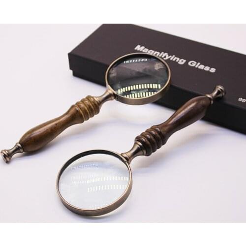 10x 72mm HD Hand-held Chic Glass Lenses Imitating ebony Straight Shank Magnifier Jewellery Loupe Reading Optical Instruments