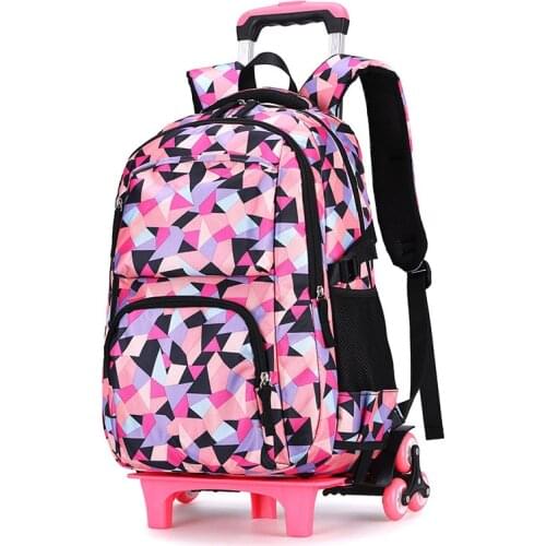 Big Capacity Trolley Backpacks Child School Bags for Teenage Girls Boys Waterproof School Backpack Kids Travel Wheeled Bag