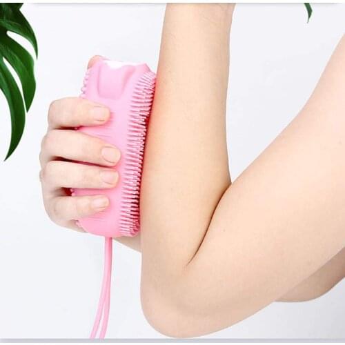 Silicone Double-sided Scrubbing Brush Bubble Bath Brush Massage Scalp Back Massage Bath Brush Skin Cleaning Shower Brush
