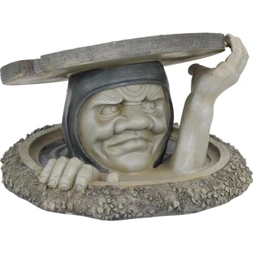 The Dweller Below Garden Statue Resin Sculpture Ornament Outdoor Decoration Two-Tone Stone Finish Garden Decoration