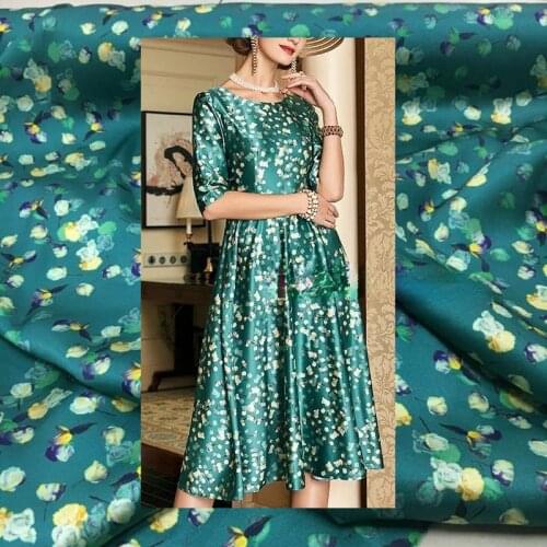 108cm wide stretch digital printing fabric cloth natural mulberry silk high fashion textile fabric for dress shirt scarf sewing