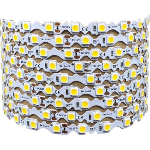 5m S Shape SMD 5050 LED Strip Ultra-bright Not Waterproof IP30 Flexible Light 60Led/m RGB / White / Warm White DC12V