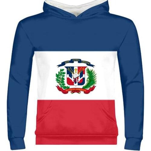 DOMINICA male youth custom name dma zipper sweatshirt nation flag spanish Dominican Dominicana republic print photo clothing