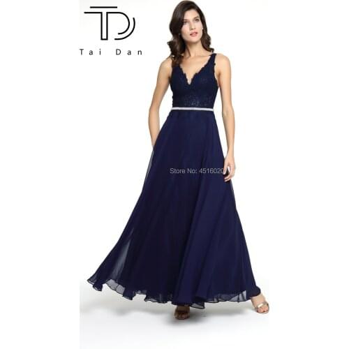 Gorgeous Prom Dress A-line Deep V-neck Sleeveless Formal Evening Prom Dress Long Embroidery Shining Stone Belt Girl Dress Party