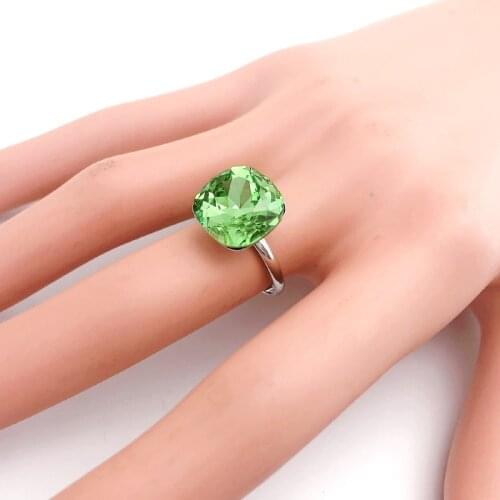 11.11 New Square Design Adjustable Rings for Women Fashion Open Rings Made with Austria Crystal Girls Wedding Bijoux Best Gift