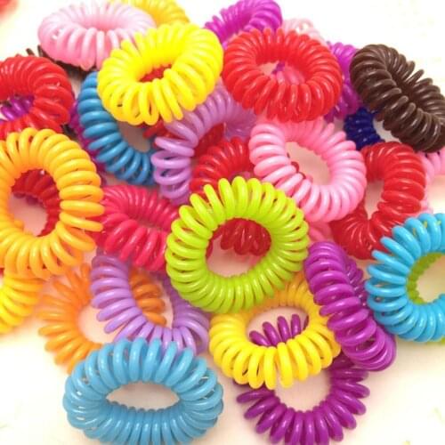10Pcs/Lot New Small Telephone Line Hair Ropes Girls Colorful Elastic Hair Bands Kid Ponytail Holder Tie Gum Hair Accessories