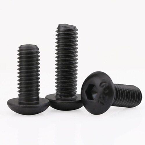 10pcs M5 12.9 level Round head Hexagon socket screw Pan heads Allen cap bolt Round cup screws Mechanical bolts 8mm-40mm Length