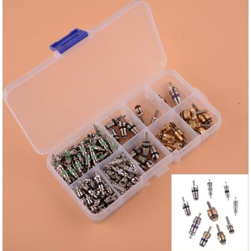 134Pcs Protable AC Valve Core For R134A Air Conditioning Assortment Kit Replacement
