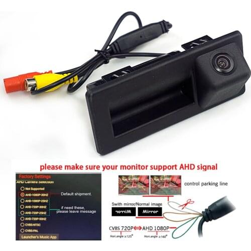 1080P AHD 720P trunk handle Camera For VW Teramont C-TREK Touran L Tiguan L Skoda Yeti Audi A4L Octavia MK3 A7 5E Facelift