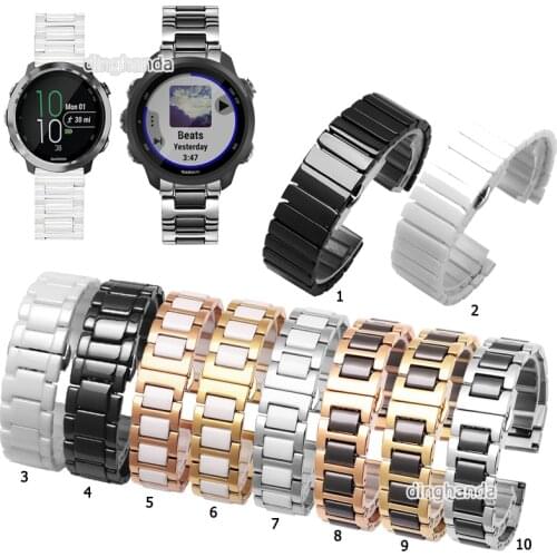 20mm 22mm Ceramic Watch Band Strap for Garmin Forerunner 245 245M 645 645M Wrist band for Vivoactive 3 trainer music Venu SQ V4