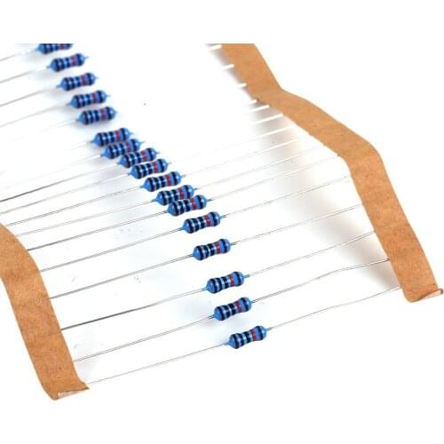 2000Pcs 1/4W Carbon Film Resistor 5% 2.2R 470R 3.3K 100K Ohm Color Ring Resistance 0.25W