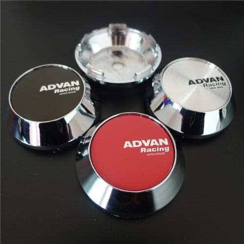 4pcs Advan Racing 65mm Wheels Center Cap Hubs Car Styling Rims Cover Logo Emblem Badge Black Chrome